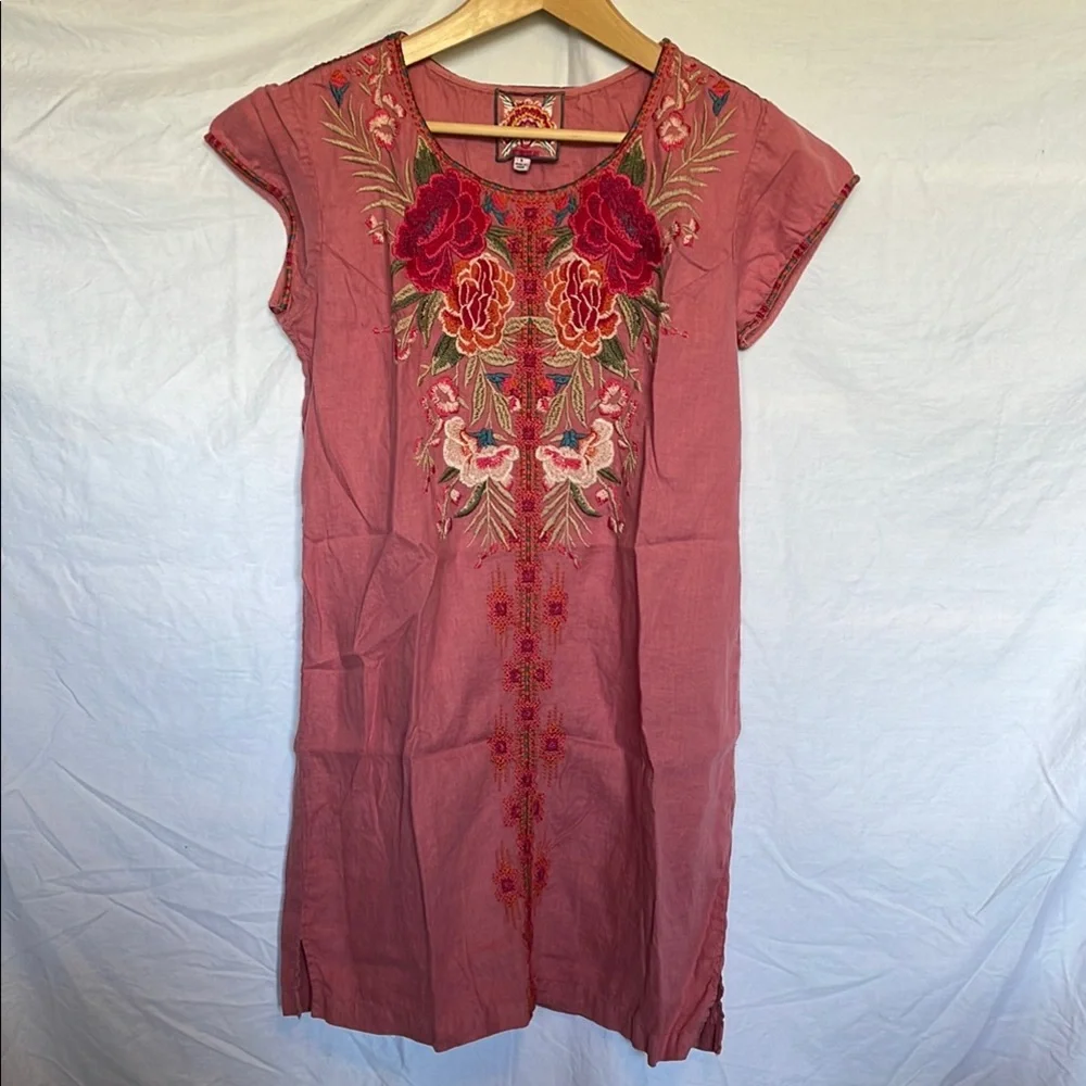 Johnny Was Pink Embroidered Mini Dress - Picture 2 of 8
